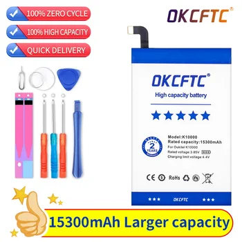 OKCFTC Нова висококачествена истинска резервна батерия с капацитет 15300 ма за Oukitel k10000 OKCFTC Нова висококачествена истинска резервна батерия с капацитет 15300 ма за Oukitel k10000 0