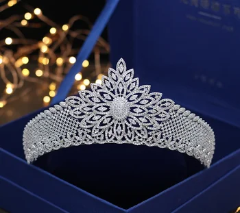 Royal циркон Сватбена прическа на Сватбата от короната на рожден ден, аксесоари за коса, аксесоари за сватба