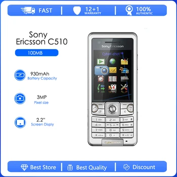 Sony Ericsson C510 възстановени-оригинален телефон с 2,2-инчов 3,15-мегапикселова камера, FM Безплатна доставка