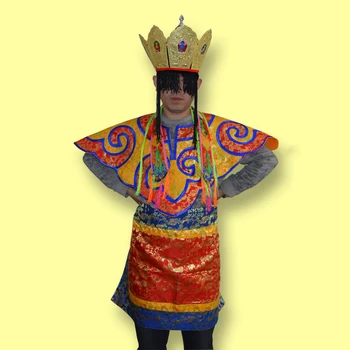 Тибетски будизъм, дрехи магьосник-монах, пет короните на Буда, престилка с миризмата, колан, Грандиозен фестивал, оригинален костюм за тибетската будистката тантра
