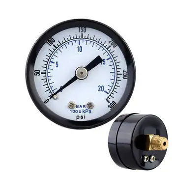 0-20bar 0-300psi мини манометър за налягането на въздушния компресор измерване на налягане, пневматично хидравлична течност тестер