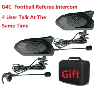 1-4 Потребител Футболен Арбитър Домофонна Слушалка G4C 1500 м Пълен Дуплекс Bluetooth Слушалки Футболна Конференция Переговорное Устройство + Чанта Подарък