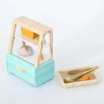 1 комплект мини-витрина за торти, трайни лек, реалистично изглеждащ играчка мини-шкаф за торта, миниатюрни витрина