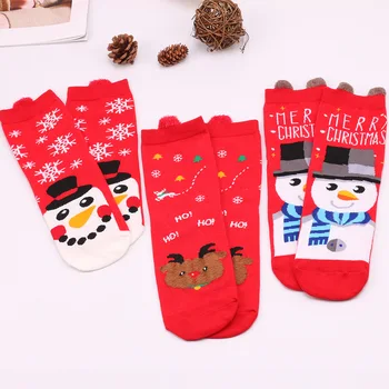 1 чифт/Коледни чорапи за жените, есенни нови чорапи с изображение на елен, Дядо Коледа, сладки чорапи, дамски чорапи