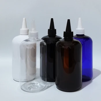 10 бр., 500 мл, е голяма пластмасова черно-бяла бутилка с остри капак, висококачествен парфюм, контейнери, за опаковка, в пътя