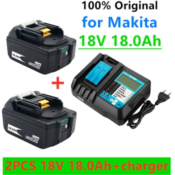100% BL1860 Акумулаторна Батерия 18 V 18000mAh Литиево-йонна за Makita 18v Батерия BL1840 BL1850 BL1830 BL1860B LXT 400 + Зарядно устройство