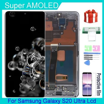 100% Оригинален AMOLED На Samsung Galaxy S20 Ultra LCD дисплей G988 G988F G988U G988B/DS 5G Сензорен Дисплей Дигитайзер В Събирането на