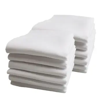 12x обикновена бели носни кърпички, памук носни кърпи, джобни квадратни мъжки, женски занаяти, подаръци 