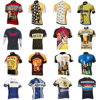 17 модели Бира Велосипеден Трикотаж Испания Велосипедна облекло Белгия Велосипедна дрехи с къс ръкав за Персонализация на произволен избор на