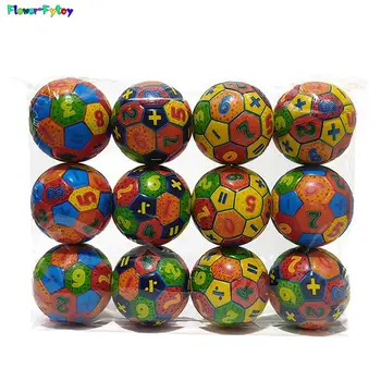 1БР 6,3 см твърдо мека еластична топка за предучилищно образование на децата декомпрессионные цифрови футболни играчки Случаен цвят