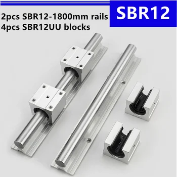 2 бр. линейна употреба SBR12 -1800 mm, укрепване на наклона и 4 бр. линейни подшипниковые блокове SBR12UU за подробности рутер с ЦПУ