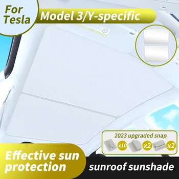 2 елемента Актуализация Ледена Тъкан Обтегач Слънчеви Очила със Стъклен Покрив и сенника За Tesla, Модел 3 Y 2021-2023 Преден Заден Люк На Покрива