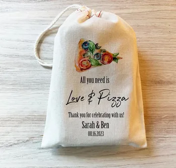 20 бр., персонални чанта за любов и пица за булчински душ. Чанти за репетиции сватба за двойки, шнур за пица