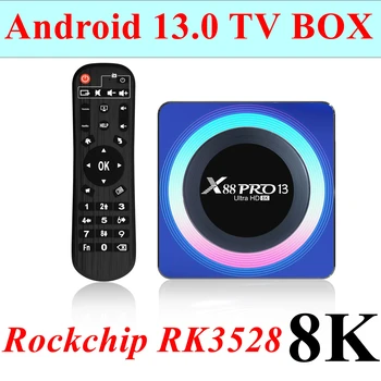 20 БРОЯ TV Box X88 Pro 13 Android 13,0 RK3528 Четириядрен 2G/16G 4G/32G 64G 2,4 G 5G Двойна WIFI 6 BT5.0 H. 265 8K UHD мултимедиен плейър