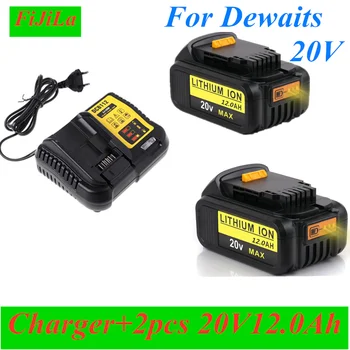 20 В 12,0 Ah Макс. Инструмент за смяна на батерията за DeWalt DCB184 DCB181 DCB182 DCB200 20V 5А 20 Волта 20 Батерия + 3A Зареждане