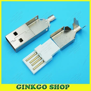 200 компл./лот 3 в 1 поялната тел USB щепсел, свариваемый USB-штекерный конектор