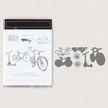 2023 Велосипедна дъска за рисуване на Етикети за дневник Марка поздравителни картички ръчна изработка на метални щанци за рязане, декорация на албум за изрезки, хартиена пощенска картичка 