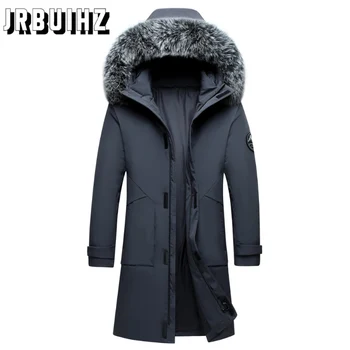 2023 Есенно-зимни мъжки ветрозащитная naka яке, палто, мъжки топло яке с качулка в бяло утином топола, паркове, палто с множество джобове, мъжки