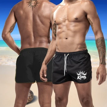 2023 Мъжки плажни шорти, бански за плуване, цветни секси бански, дишащи бързо съхнещи шорти за плаж, сърф, къси панталони за фитнес зала