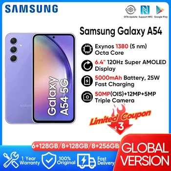 2023 Нов Samsung Galaxy A54 5G Смартфон Exynos 1380 6,4 
