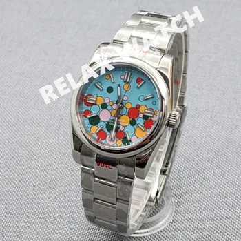2023 Нов часовник с разноцветни циферблат от сапфир стъкло 36 мм на 39 мм часовници с автоматичен механизъм от неръждаема стомана, японски механичен механизъм Nh35
