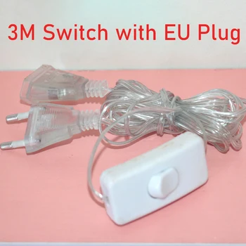 3 М удължителен кабел захранващ кабел кабел 110-220 В ЕС/САЩ щепсел разклонител за празника Коледа led венец