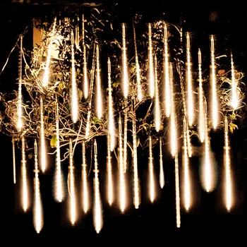 32/24/16/8 тръби led светлини за метеоритного дъжд водоустойчив капки дъжд Страхотна струнен лампа за коледната празнична парти Декор двор