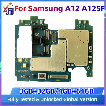 32 GB 64 GB дънна Платка MB За Samsung Galaxy A12 A125F SM-A125F A125U Оригиналната Разблокированная дънната платка Модул Печатна платка БЕЗ Акаунт