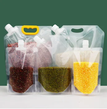 3шт Кухненски Чанта За Съхранение на Зърно Влага Запечатани Чанта, Защитени От Насекоми Прозрачна Преносима Храни Прозрачна Чанта За Съхранение