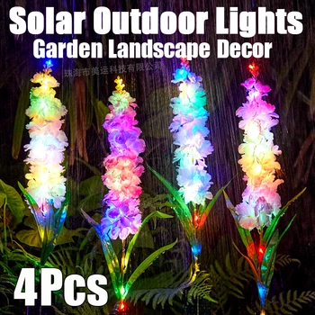 4 бр., които наподобяват цветя на слънчевата енергия, Xinzi, led водоустойчиви лампи за балкона, на вилата, градината, тревата, пейзаж, интериор двор, цветни лампи