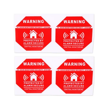4 бр./компл. стикер за домашна аларма, предупредителни знаци, стикери на прозорци, врати, стикери за системи за сигурност, консумативи 7,5*7,5 cm