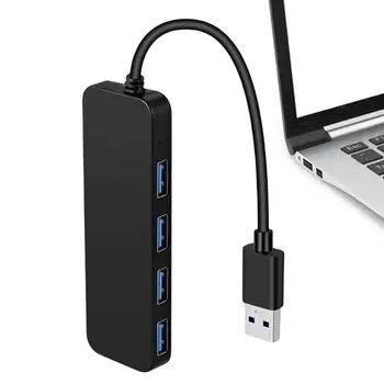 4 порта 2,0 3,0 USB сплитер, високоскоростен мультиразветвитель, USB адаптер, кабел-удължител за настолен КОМПЮТЪР, адаптер за преносими компютри, USB портове