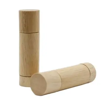 5 мл, 20 бр/лот, бамбук дървен контейнер за крем за устни, празни инструмент за грубо грим на устните, туба с червило 