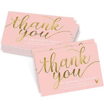 50ШТ розово Благодарим ви за вашата поръчка на Визитни картички Подарък на БИЗНЕС картичка