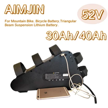 52V 30Ah/40Ah 18650 окачване с триъгълна греда, акумулаторна литиево-йонна батерия с огромен капацитет за планински велосипед