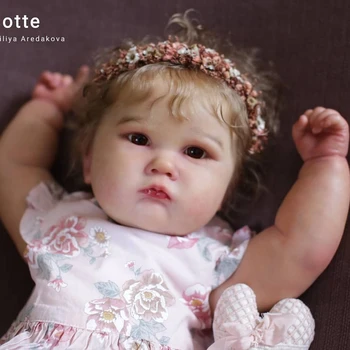 65 см Хубави кукли за малки момиченца-реборнов, големи кукли Charlotte Bebe Reborn, видими вени, сладки кукли muñecas преродения