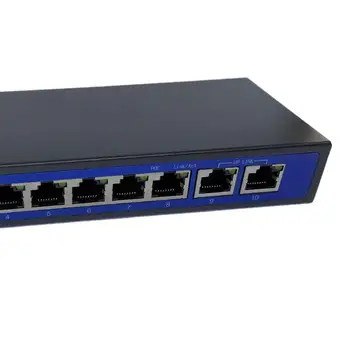 9 портове 10/100 Мбитс 8 порта POE 2 изгряващото канал за захранване през Ethernet адаптер суич