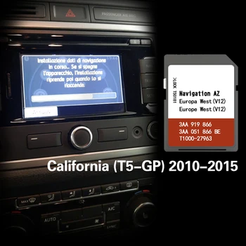 AZ V12 WEST RNS 315 за Калифорния (T5-GP) 2010-2015 навигационна SD карта