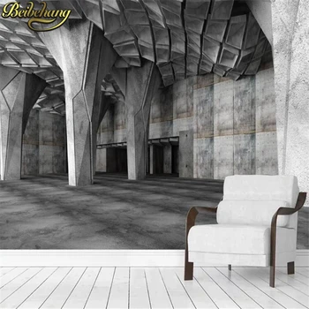 beibehang Модерен papel de parede 3D стенни фотообои начало декор Циментова бяла дъска под формата на сградата backgrou стенни тапети