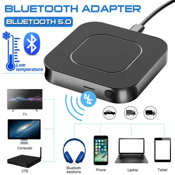 Bluetooth 5.0 аудиоприемник предавател 2 IN1 RCA стерео музика Безжичен аудио 3.5 мм AUX адаптер за автомобил на телевизора, на компютъра, на лаптоп