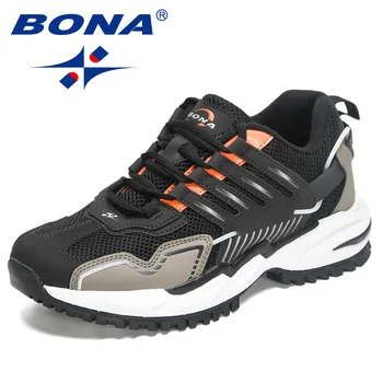 BONA 2023, нови дизайнерски маратонки за бягане, мъжки спортни обувки, леки маратонки за бягане, мъжки градинска спортни обувки за тренировки, удобна