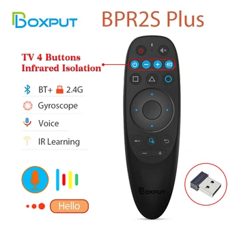 BPR2S BT PLUS Air Mouse Voice IR обучение TV 4 комбинации IR изолация 2.4 G Безжично Дистанционно Управление С Гироскопом за Android TV Box/PC