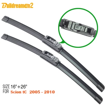 Buildreamen2 Безплатна доставка! За Scion tC 2005-2010 автомобилни меки гумени четки за чистачки, 2 бр., на предното стъкло, бескаркас, високо качество!