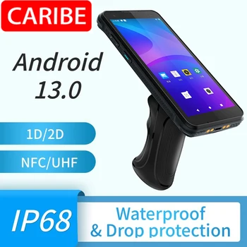 CARIBE PL-60L IP68, промишлен здрав склад инвентар, преносим терминал, 2D баркод скенер, базирани на Android, PDA устройства с пистолет