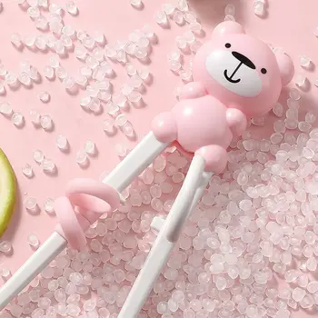 Cartoony мечка Детски спортни пръчици за хранене, Детски спортни пръчици за хранене за начинаещи Пръчици за хранене за деца, уроци по приемане на храна на пръчици за хранене