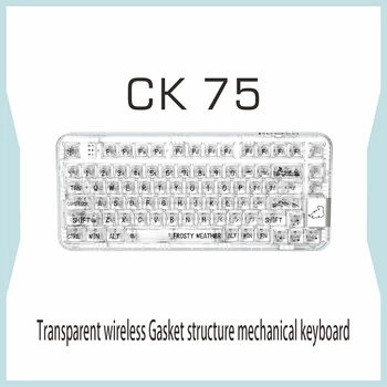 CoolKiller CK75 с възможност за гореща замяна Bluetooth 2.4 G Безжична RGB Клавиатура Polar Bear Full TransparentGasket Детска Механична Клавиатура RGB