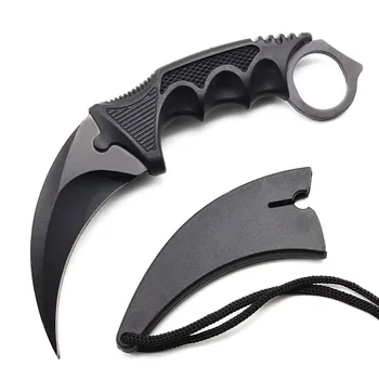 CS GO Ловен фиксиран нож Керамбит тактически бойни ножове за оцеляване в сражение в открито самоотбрана ловен нож за оцеляване