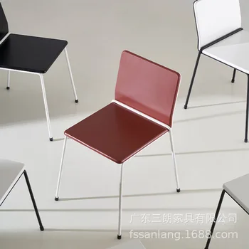 DG-20 Sanlang дизайн, бяла рисувани маса за хранене, стол лесен луксозен просто домашен стол Модерна мрежа от червен железен стол изкован търговска
