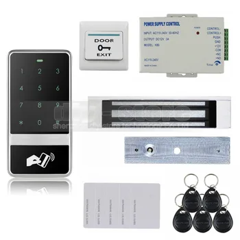 DIYSECUR 8000 Потребителят 125 khz RFID четец Парола сензорна клавиатура система за контрол на достъпа до врати Комплект система за сигурност C60