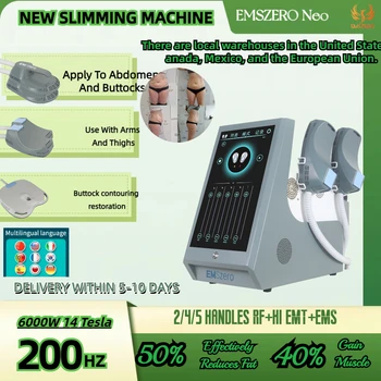 EMSzero 14 Тесла 200 Hz За отслабване DLS-EMSLIM RF Косметологическое устройство 6000 W EMS CULPT НЕО За Отслабване, Скулптура, Увеличаване на мускулите